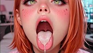 Ahegao faces explode in wild AI-generated cumshot compilation frenzy