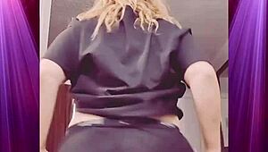 Intense Booty Shaking in Boyfriend's Tight Clothes