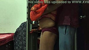 maid cleaning closet when owner sneaks in and fills her up good