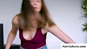 um like... my naughty stepdaughter's doin her first oiled dick massage... oops!