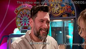 Stepdaughter Sneaks Deepthroat On Daddy At Arcade