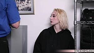 Pretty Blonde Shoplifter Caught Fucked Rough By Burglar!