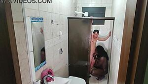 WOW! HIDDEN CAM CATCHES THICK LATINA CREAMPIED BY YOUNG STUD!