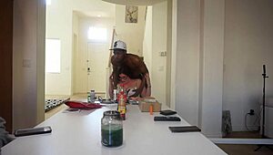 Overwhelmed with Desire Sexy White Slut Rides Monster Black Cock Everywhere in House