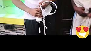 neighbor's monster cock throbs huge tits while charging phone nearby