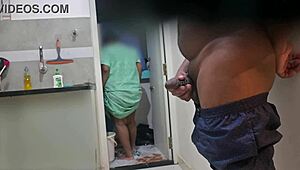 Hey, this desi maid slurps cock and boobs like a pro.