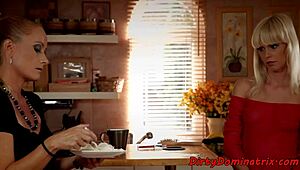 Redhead Lezdom Forces Bound Babe to Toy Pussy and Ass