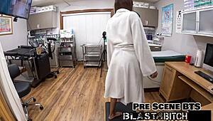 Solana's latex-gloved pussy takes two hard fucks and huge creampie blasts close-up.