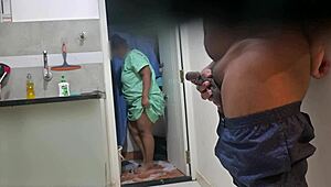 Hey, this desi maid slurps cock and boobs like a pro.