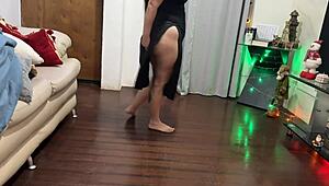 Colombian prostitute shakes crazy big ass and huge tits with latin couple