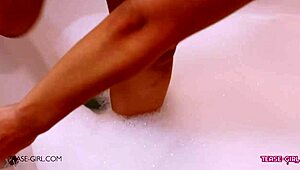 sexy teen brunette bathes and flaunts her perfect body so hot