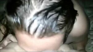 Naughty chubby teen rims ass then slurps cock in homemade tape