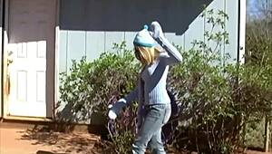 dagfs cute blonde neighbor strips panties teases shaved pussy in slim body show