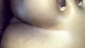 big ass bounces hard on young lad's fat cock outdoors