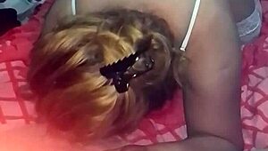 Cellphone captures me fucking sexy lingerie Latina's thong-clad pussy upfront