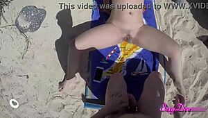 Sexydeas Tanned Beach Ass Shakes in POV Doggystyle Cumshot