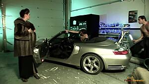 uhh two hot mechanics bang this big boob girl hard after car fix oiled anal dp