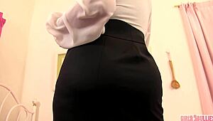 oh fuck, femdom boss rams strap-on deep in pov submission!!