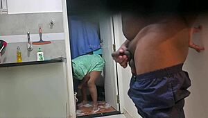 Hey, this desi maid slurps cock and boobs like a pro.