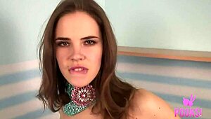 katy r kot teasingly strokes her smooth wet pussy close-up