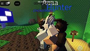 threesome orgy with roblox girl's big tits bouncing on monster cocks and huge asses!