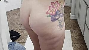 Her Plump Ass Teases with Steamy Shower Pee Show