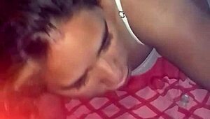 Cellphone captures me fucking sexy lingerie Latina's thong-clad pussy upfront