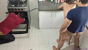 hot latina milf mother-in-law seduces me in kitchen while dad fixes it cuckold ntr