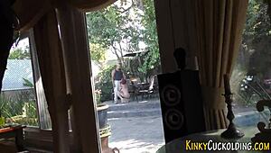 cuck babe's tits bounce as big cock creams her with humiliating facial cumshot