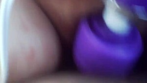 Vintage Vibe Pussy Teased by Buzzing Vibrator Toy in Retro Blue Film