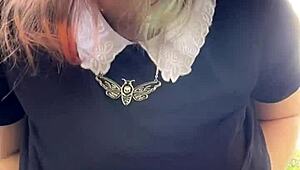 Sexy Alt Milf Neighbor Smokes Seductively Backyard