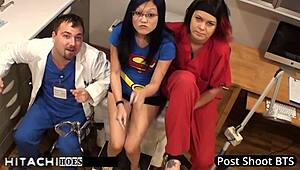 super heroine nurse amo morbia hits little mina with hitachi orgasm!!