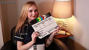 hot college student in uniform fingers herself to massive orgasm