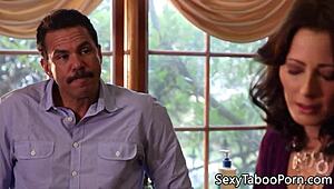 amateur babe licks pussy eagerly while getting pounded hard in steamy threesome