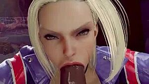 athletic big ass babe jerks cock to facial in fitness animation