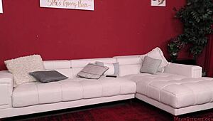 loser boyfriend worships lily lane's ass feet facesit as femdom bitch slave