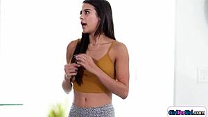 Busty Stepmom Spanks Stepdaughter in Intriguing Lesson