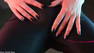 blackmailed yoga slut shakes sweaty ass in leggings for femdom worship