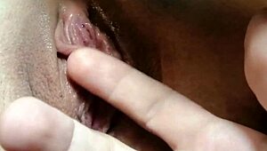 close up tongue laps wet pussy lips driving her to squirting orgasm
