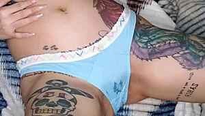 Rachell Miranda rubs cock on her tight pussy till explosive orgasm squirt