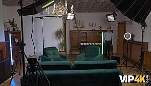 cam girl turns pornstar sucking monster cock to settle her huge debts