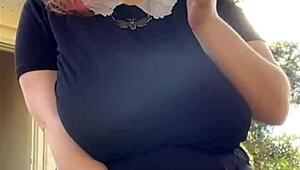 Sexy Alt Milf Neighbor Smokes Seductively Backyard