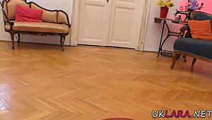 Horny british milf rides cock hard facial handjob stockings heels