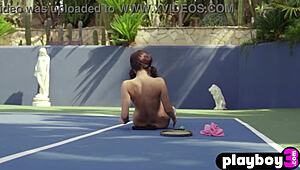 sweet petite noemi moon strips bubble butt for outdoor playboy posing