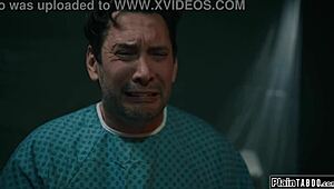 nurse patient deal goes wild when lactating petite tits milk his cock in taboo hospital threesome