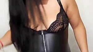 naked spandex dress fetish tease and solo play for fans 😉👗