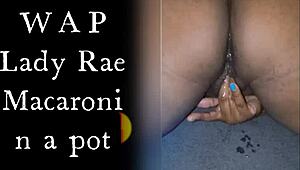 Lady Raex Fingers Her Juicy Wet Ebony Ass and Pussy Close-Up