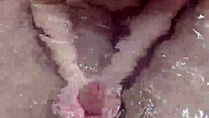 whoa bath handjob explodes into hot underwater cumshot!!