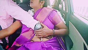 Saree-Clad Housewife Teases Driver's Desires