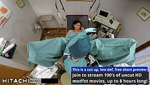 Freshman Yesenia Sparkles Endures Mandatory Hitachi Orgasms from Tampa Doctor